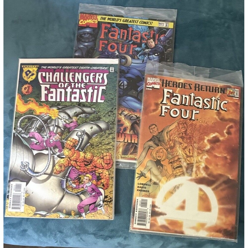 Marvel Fantastic Four Comic Book Lot Modern Age Direct Edition Davis Cover